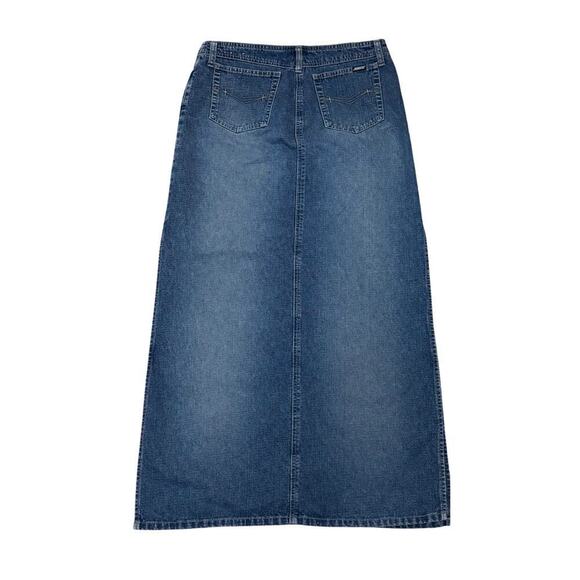 Vintage Stephen Hardy Squeeze Y2K Denim Skirt Button Fly Slit Size 10 - Picture 3 of 8